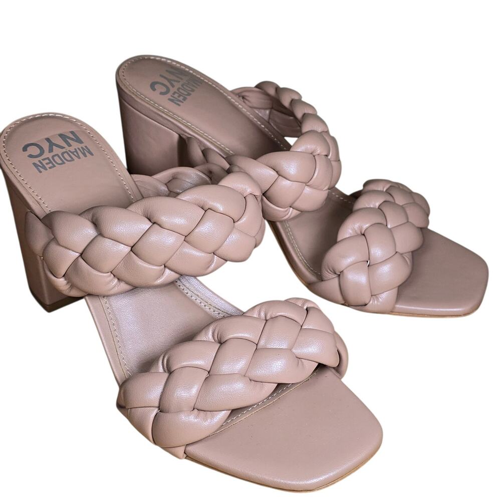 Womens Madden NYC Braided Heel Blush Sandals Size 8 Pink 3.5" Heels
Excellent